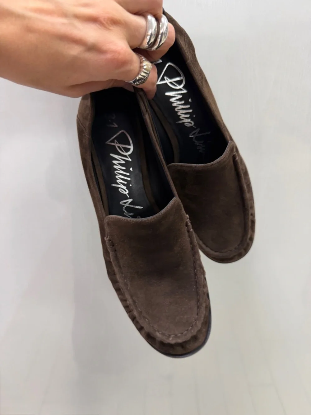 3.1 Phillip Lim brown suede slip on loafers